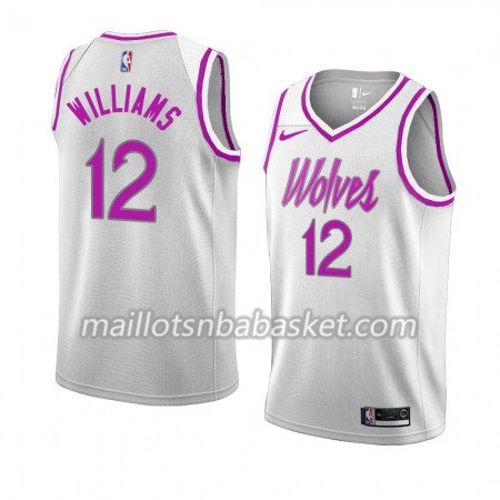 Maillot Homme Minnesota Timberwolves C. J. Williams 12 2018-19 Nike Blanc Swingman